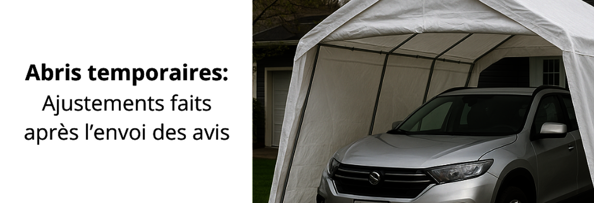 Abri d'hiver pour automobiles (abri tempo)