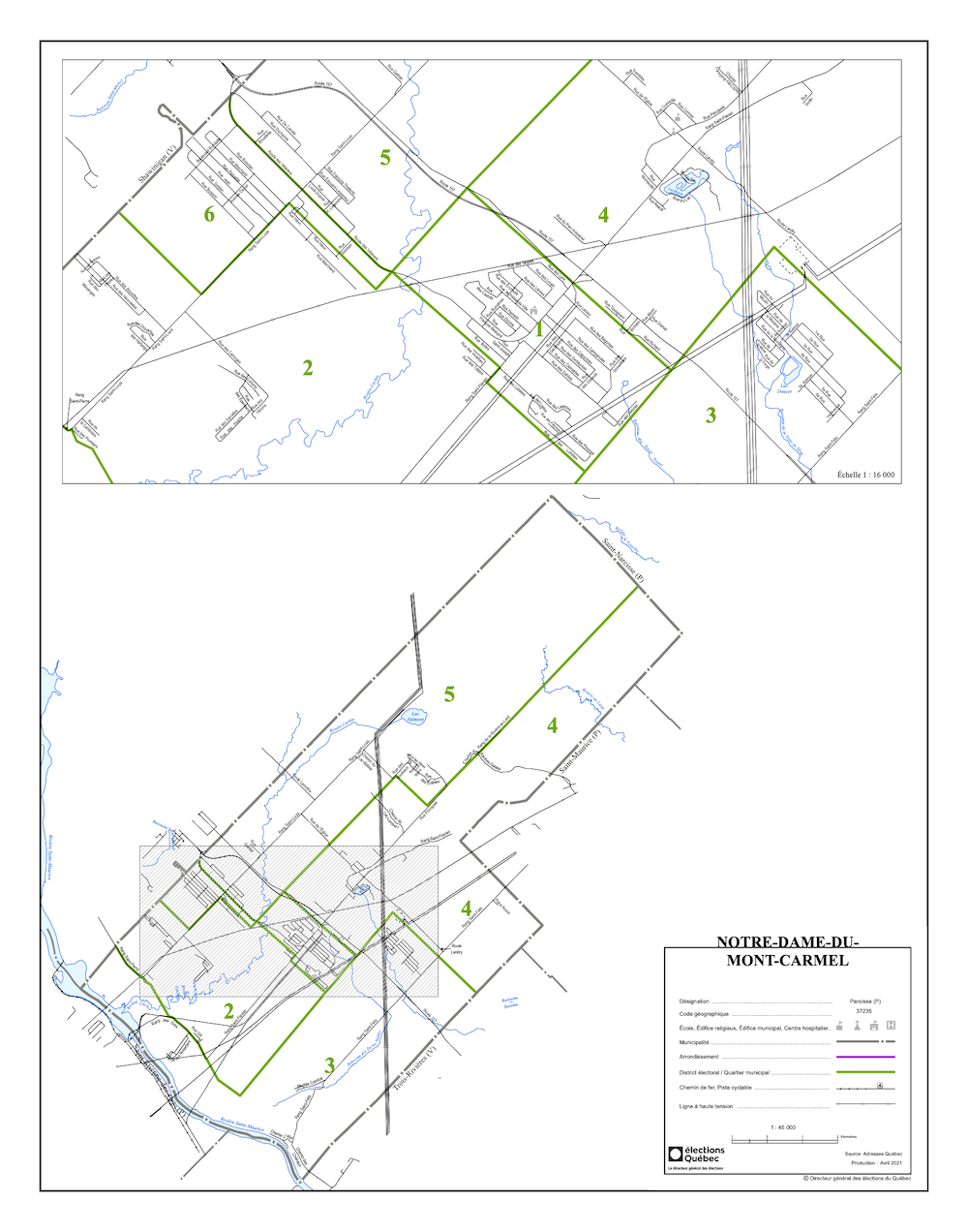 Carte des districts électoraux